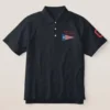Geuee Classic Triangular American Flag Embroidered Polo Shirt