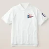 Geuee Classic Triangular American Flag Embroidered Polo Shirt