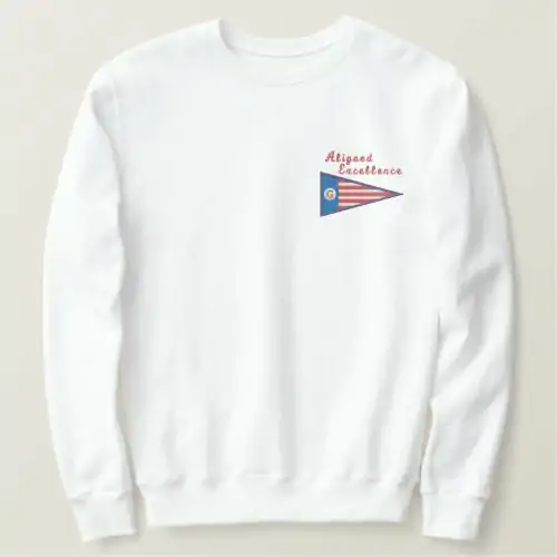 Geuee Classic Triangular American Flag Embroidered Sweatshirt
