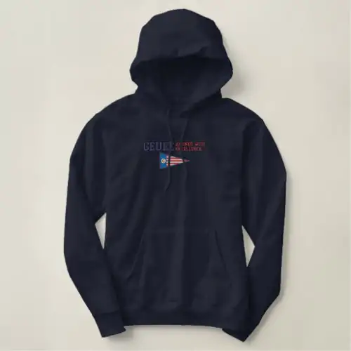 Geuee Classic Triangular American Flag Embroidered Hoodie